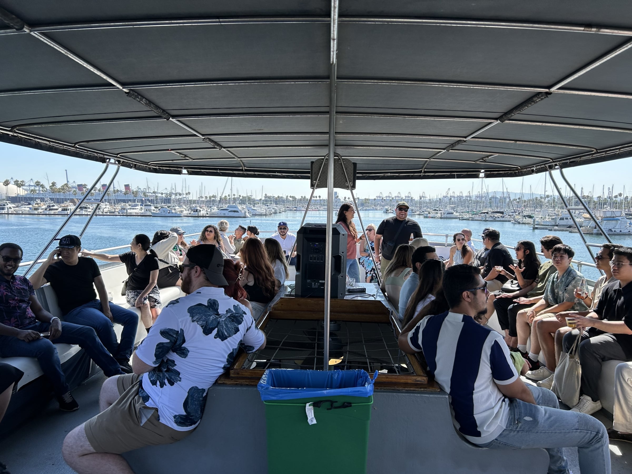large party boat top seating