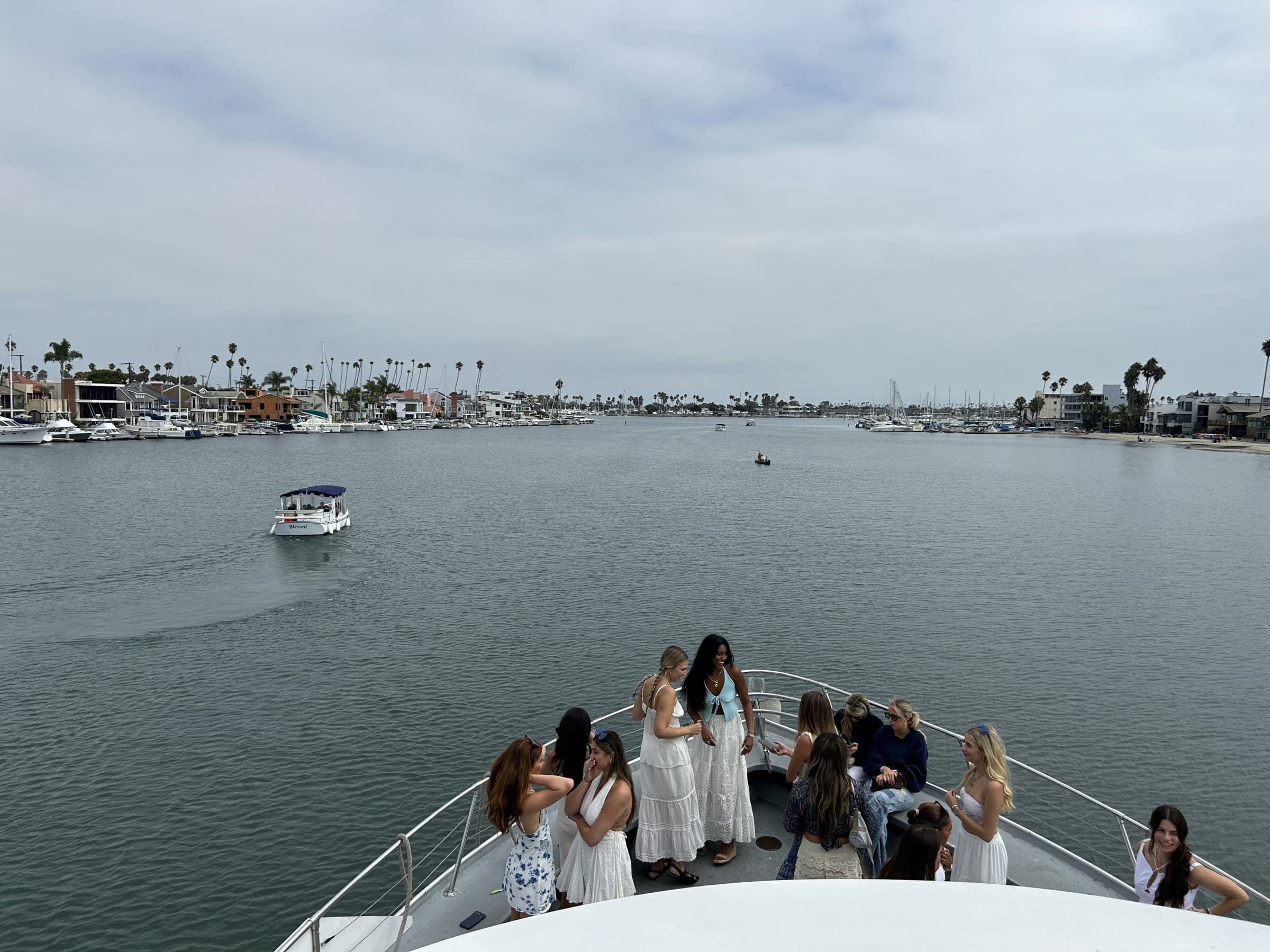 Guests enjoying large boat for private party