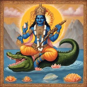 Varuna hindu god of the ocean protecting the pacific ocean