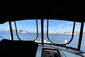 View from the upper flybridge of the Lady M motor yacht