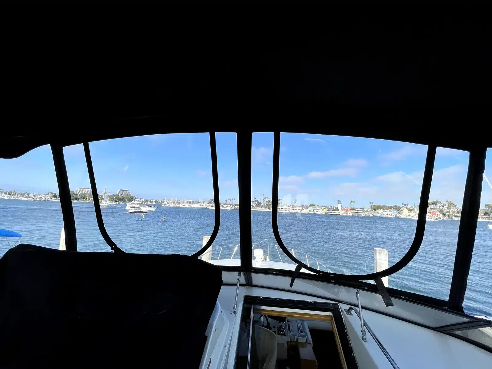 View from the upper flybridge of the Lady M motor yacht